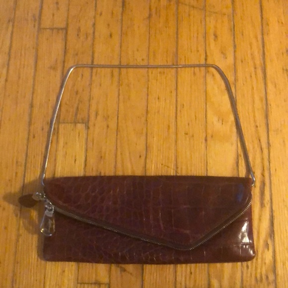 Henri Bendel Embossed Croc Fold Shoulder Bag - Picture 8 of 8